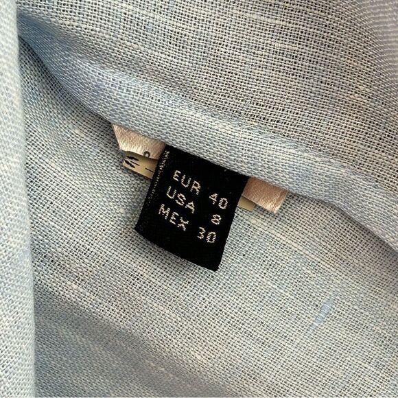 Massimo Dutty Linen no sleeves button down top in blue - Picture 5 of 8